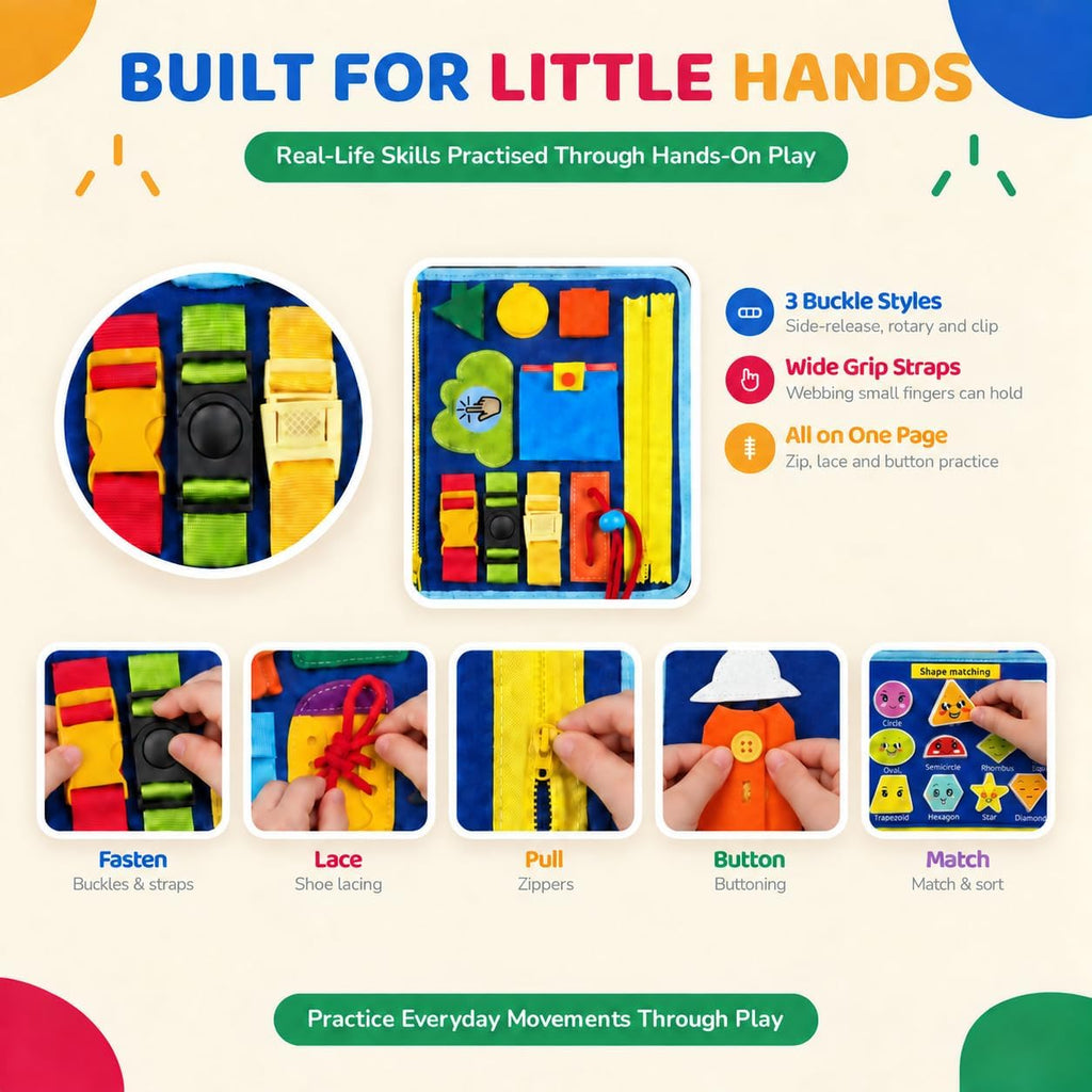 URBAN TOYS Montessori - Tablero de actividades, libro ocupado