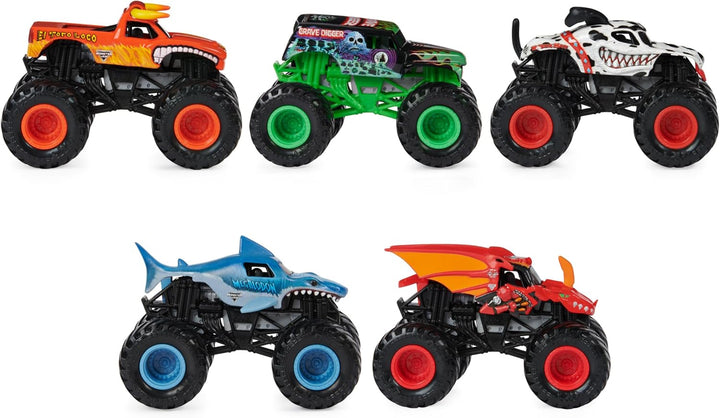 Monster Jam Paquete de 5 camiones monstruo a escala 164