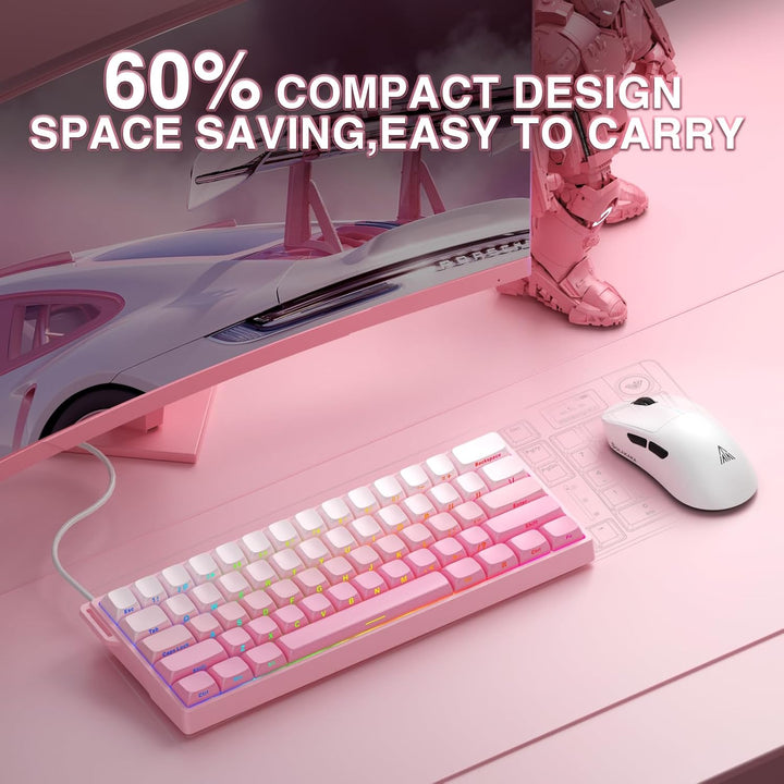 Aula WIN60 HE - Teclado mecánico para juegos 60% con cable, interru...