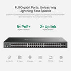TP-Link TL-SG3452P | Switch PoE gestionado Gigabit L2+ de 48 puertos | 48