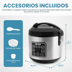 Olla arrocera y olla a vapor Aroma Housewares ARC-914SBD digital con aislamiento térmico, 8 tazas (cocinadas), plateado, Plateado