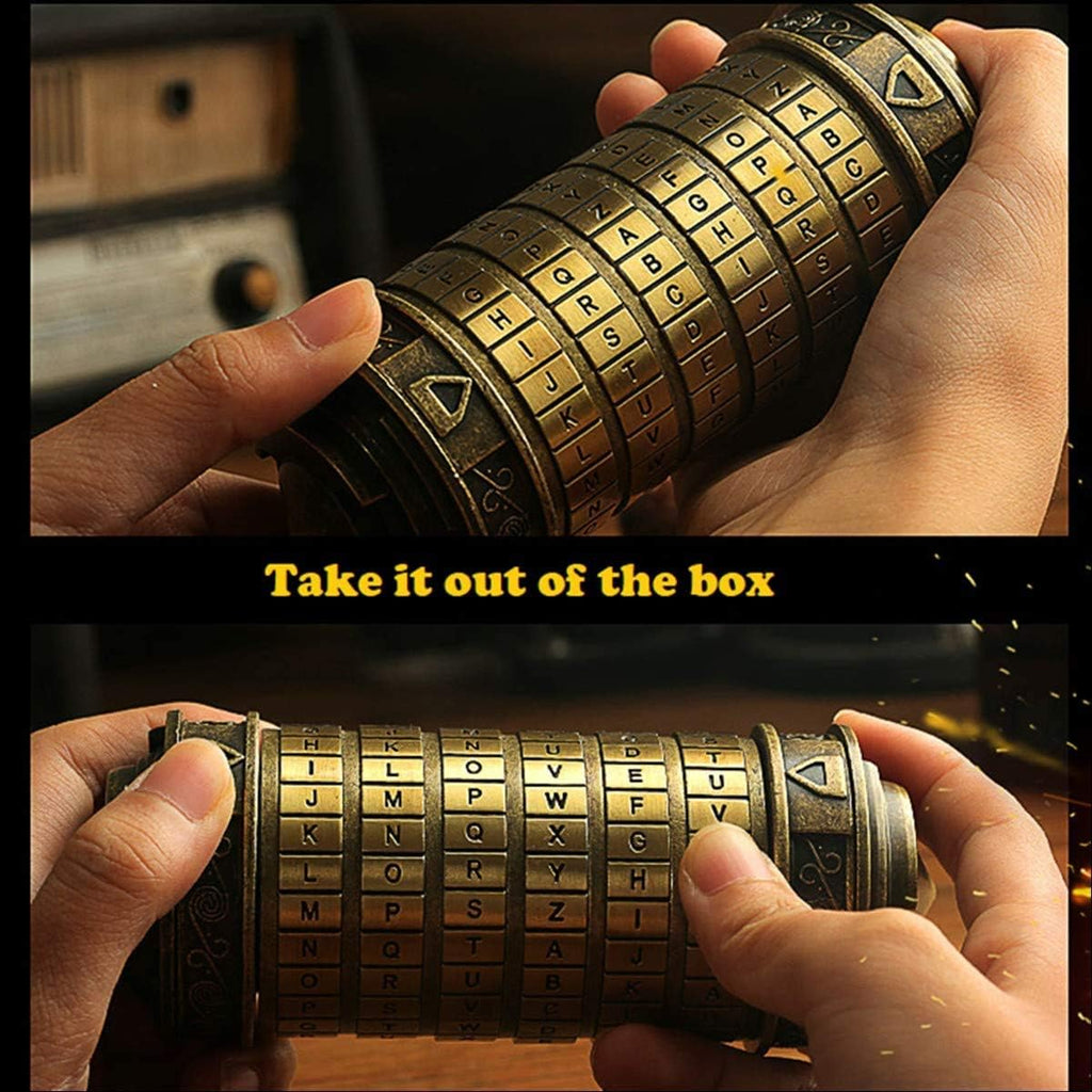 Cryptex Da Vinci Code Mini Cryptex Lock - Cajas de rompecabezas con compartimentos ocultos, aniversario, día de San Valentín, regalos románticos de cumpleaños para ella, regalos para novia, caja para hombres