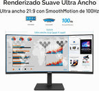 ASUS Monitor de acoplamiento USB-C curvo de 34 pulgadas (VA34VCPSR)...