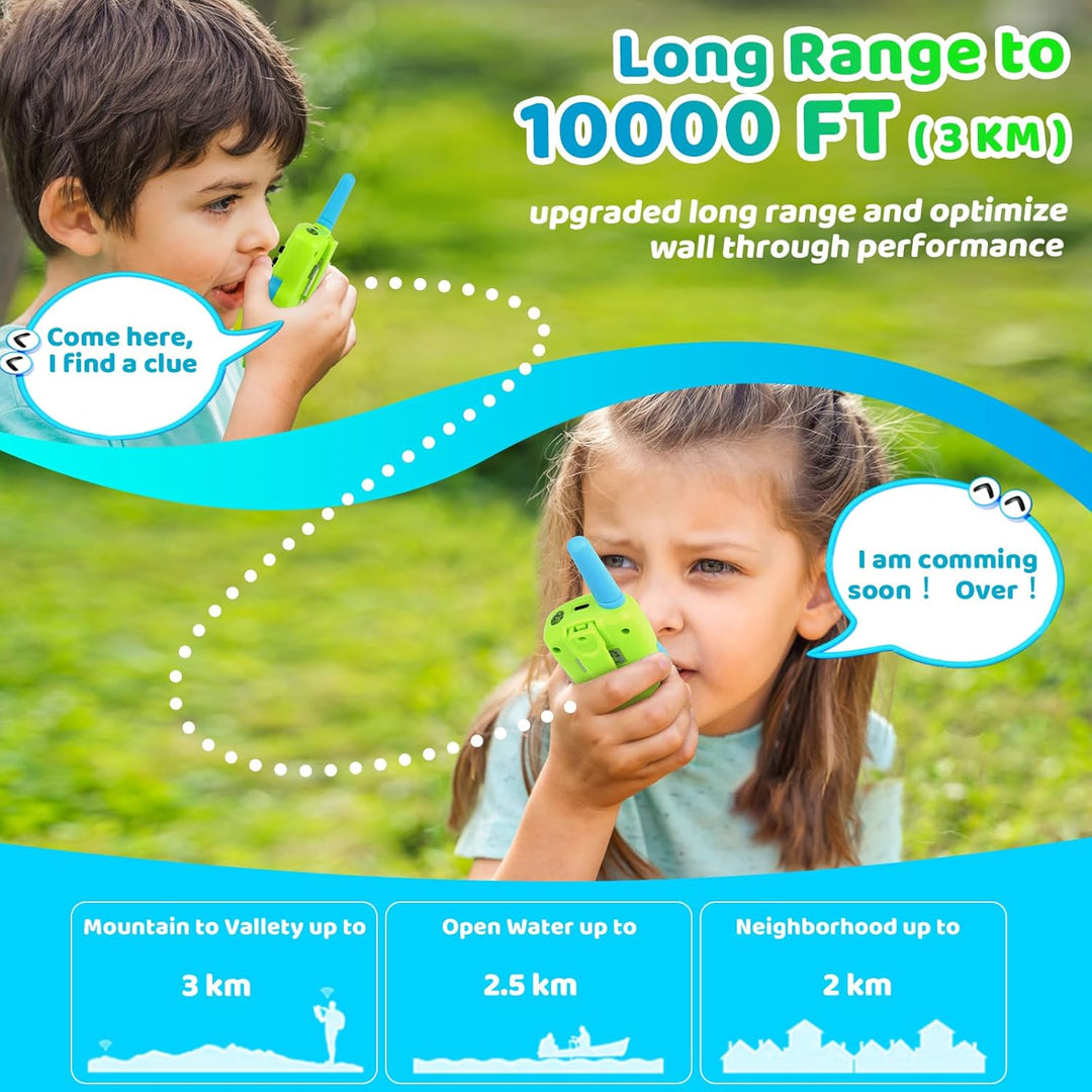 Vvinca Walkie Talkies recargables para niños, paquete de 2, juguete...