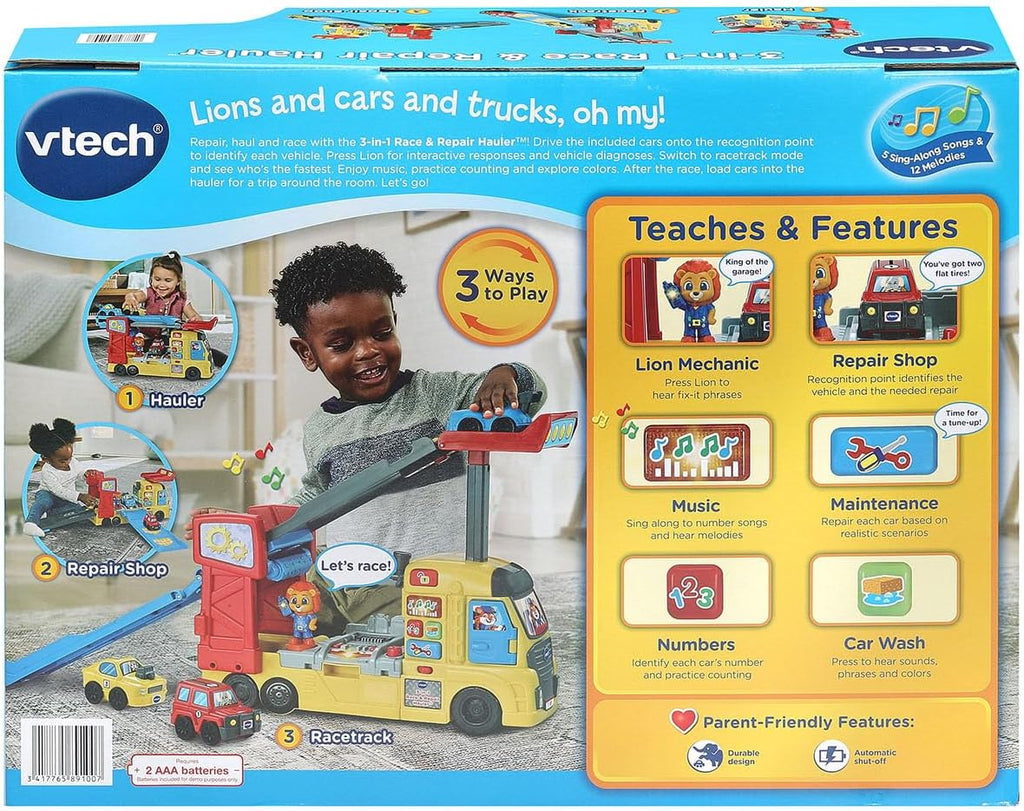 VTech 3-en-1 Vehículo de Carrera y Taller Interactivo para F toddlers