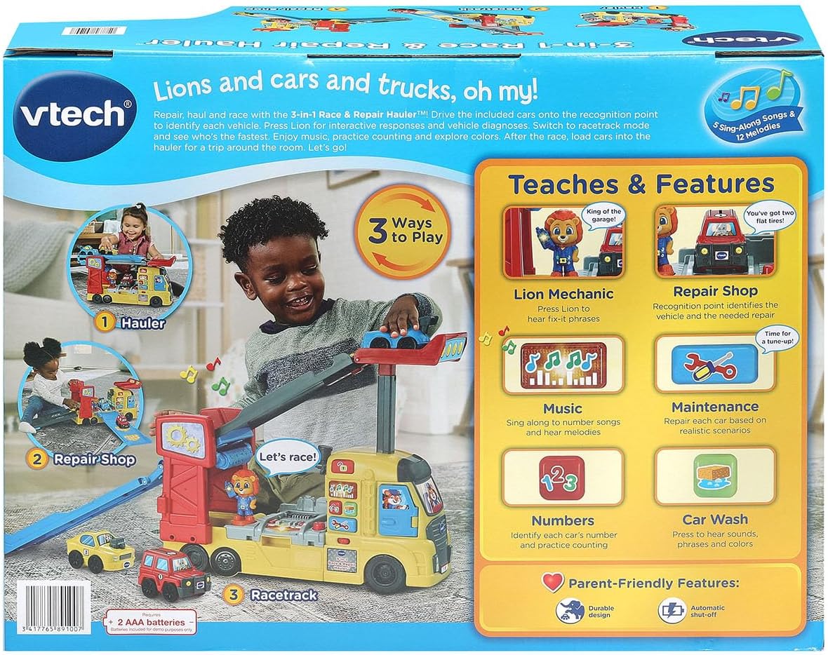VTech 3-en-1 Vehículo de Carrera y Taller Interactivo para F toddlers