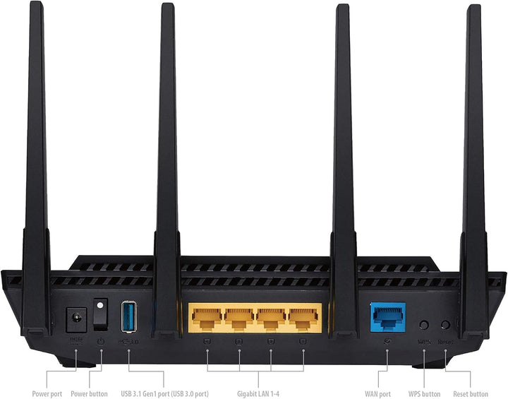 ASUS RT-AX3000 Router inalámbrico Gigabit de banda dual ultrarrápid...