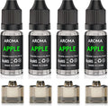 Kit de Accesorios de Sabor Culinario Longkang para Pistola de Humo de Burbujas de Cóctel - Añade Sabor a la Fumada de Bebidas y Alimentos de Cóctel - 4x10ml de Aceites de Aroma de Manzana y 4 Envases