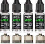 Kit de Accesorios de Sabor Culinario Longkang para Pistola de Humo de Burbujas de Cóctel - Añade Sabor a la Fumada de Bebidas y Alimentos de Cóctel - 4x10ml de Aceites de Aroma de Manzana y 4 Envases