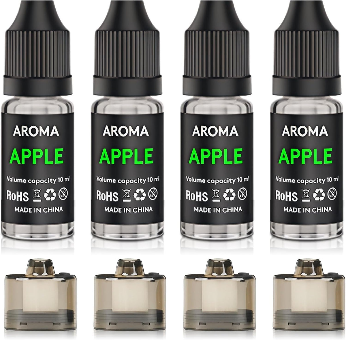 Kit de Accesorios de Sabor Culinario Longkang para Pistola de Humo de Burbujas de Cóctel - Añade Sabor a la Fumada de Bebidas y Alimentos de Cóctel - 4x10ml de Aceites de Aroma de Manzana y 4 Envases