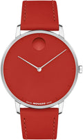 Movado Cara Reloj - Cuarzo suizo, correa de cuero - Clásico, pieza de moda de lujo atemporal para él o ella - 41mm