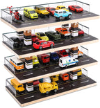 Saichotoy Display Case para Hot Wheels, 4-Level 1/64 Wooden Garage Storage