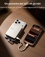 MOMAX Banco de energía portátil ultradelgado de 10000mAh con cable...