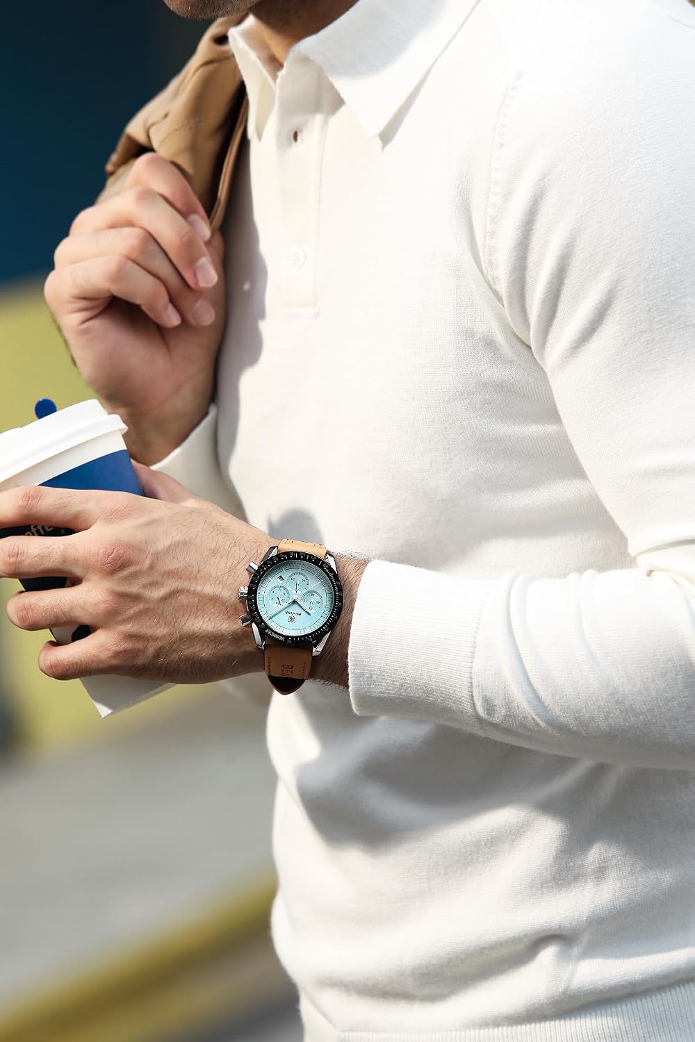 BENYAR Relojes para hombre, reloj de pulsera analógico con movimiento de cuarzo, correa de cuero/acero inoxidable/silicona, reloj de vestir casual para deportes de negocios, resistente al agua