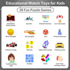 Phyulls - Reloj inteligente para niños, reloj inteligente con 39 juegos, cámara, grabadora de video, calculadora de alarma musical, calendario, linterna, cronómetro, podómetro, juguetes de regalo para