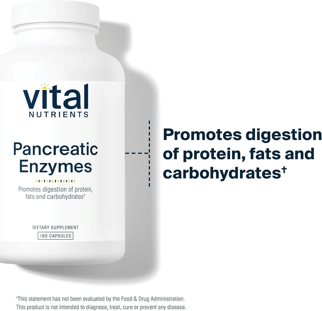 Vital Nutrients Enzimas pancreáticas de 1000 mg (fuerza completa) -...