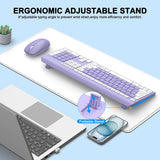 Combo de teclado y mouse inalámbricos, teclado silencioso de tamaño...