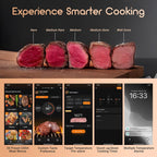 INKBIRD Termómetro de carne inalámbrico, termómetro inteligente para carne Bluetooth, IP67 impermeable con caja recargable para parrilla al aire libre, ahumador, barbacoa, asador, aplicación iOS y