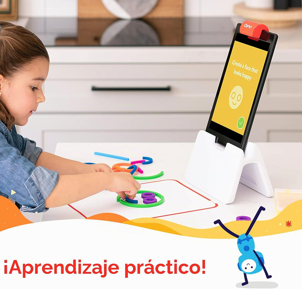 Osmo - Kit de iniciación de Little Genius para tableta Fire - 4 juegos educativos de aprendizaje - Edad preescolar 3-5 años - Fonética, resolución de problemas y creatividad - Juguetes STEM para niños