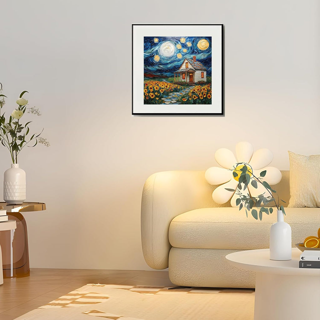 Rompecabezas de madera Leodozzio para adultos 500 piezas, rompecabezas de casa estrellada, rompecabezas de madera con forma única de animales de 5 mm de grosor, elección perfecta para regalos, arte de