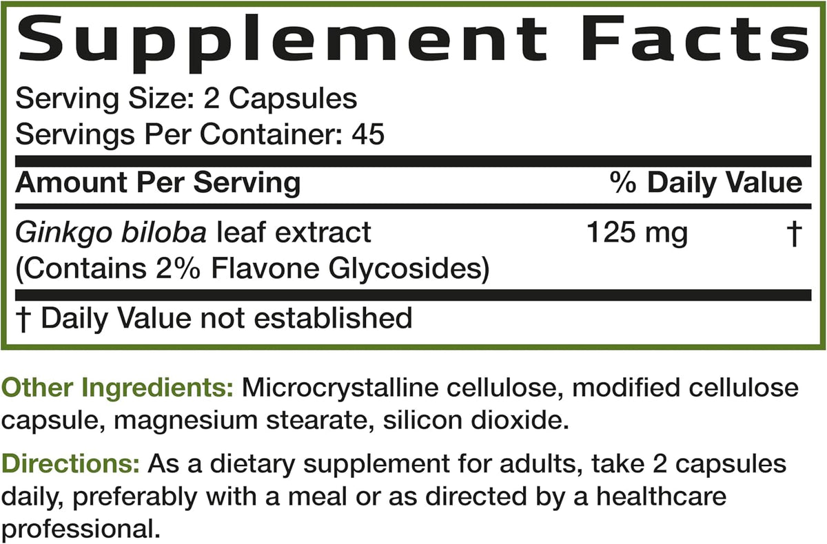Bronson Ginkgo Biloba Extra Strength Apoya la función cerebral y la...