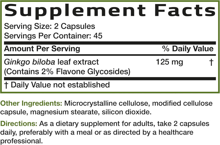 Bronson Ginkgo Biloba Extra Strength Apoya la función cerebral y la...