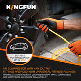 Kingfun Sistema de inflado y desinflado de 4 neumáticos, kit de man...