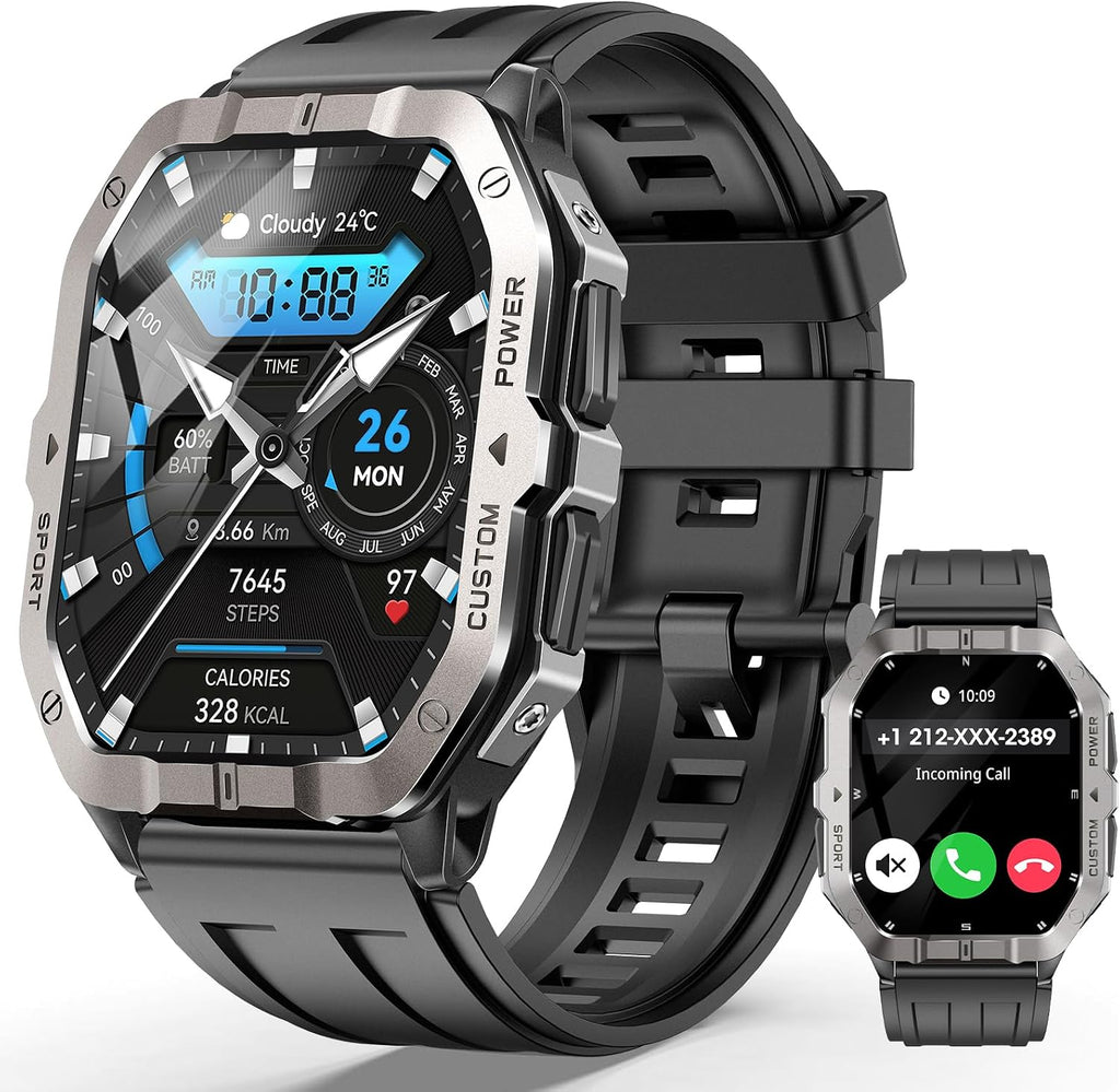 Reloj inteligente militar GPS integrado, llamadas Bluetooth, para iPhone y