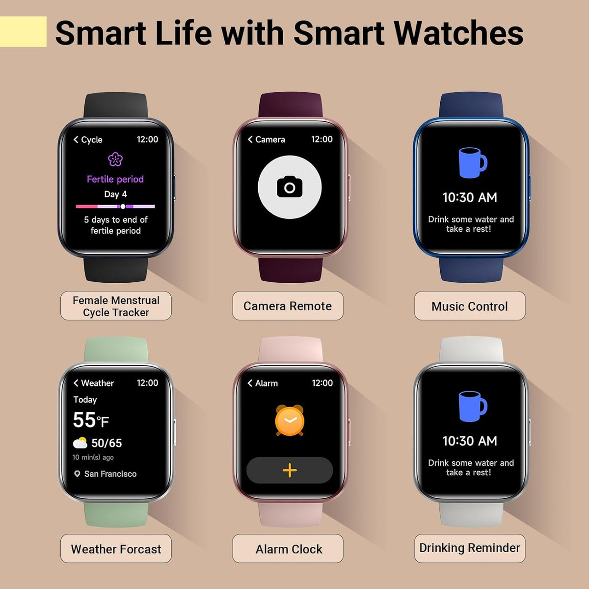 Relojes inteligentes para mujer, reloj inteligente para teléfonos Android y iPhone, relojes de fitness para mujer con Alexa, alertas de llamadas y notificaciones