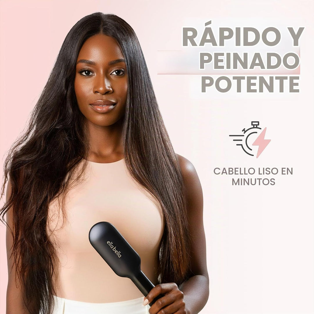 ELLA BELLA® Cepillo alisador de cabello, peine alisador térmico | S...