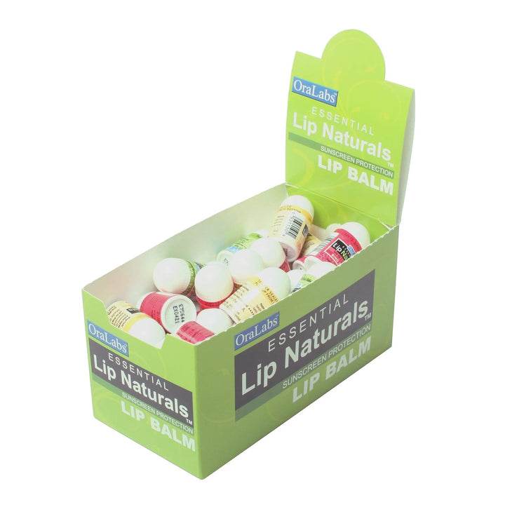 Mini bálsamos Lip Naturals®: 3 Sabores, SPF-15, 50 unidades