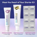Kit de inicio para dentaduras, kit de 9 piezas incluye adhesivo ter...