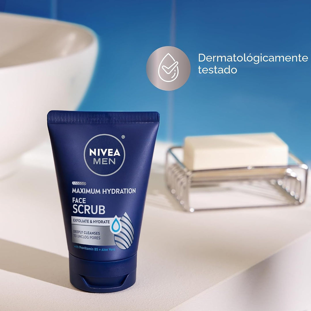 NIVEA MEN Exfoliante facial de limpieza profunda de hidratación máx...