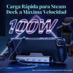 Estación de acoplamiento para Steam Deck/ROG Ally/Legion Go, la base de cubierta de vapor 6 en 1. Ethernet de 1000 Mbps, carga rápida de 3.0 PD 100W, HDMI 2.0 4K @60Hz y 3 puertos USB 3.0 Base OLED para plataforma de vapor.