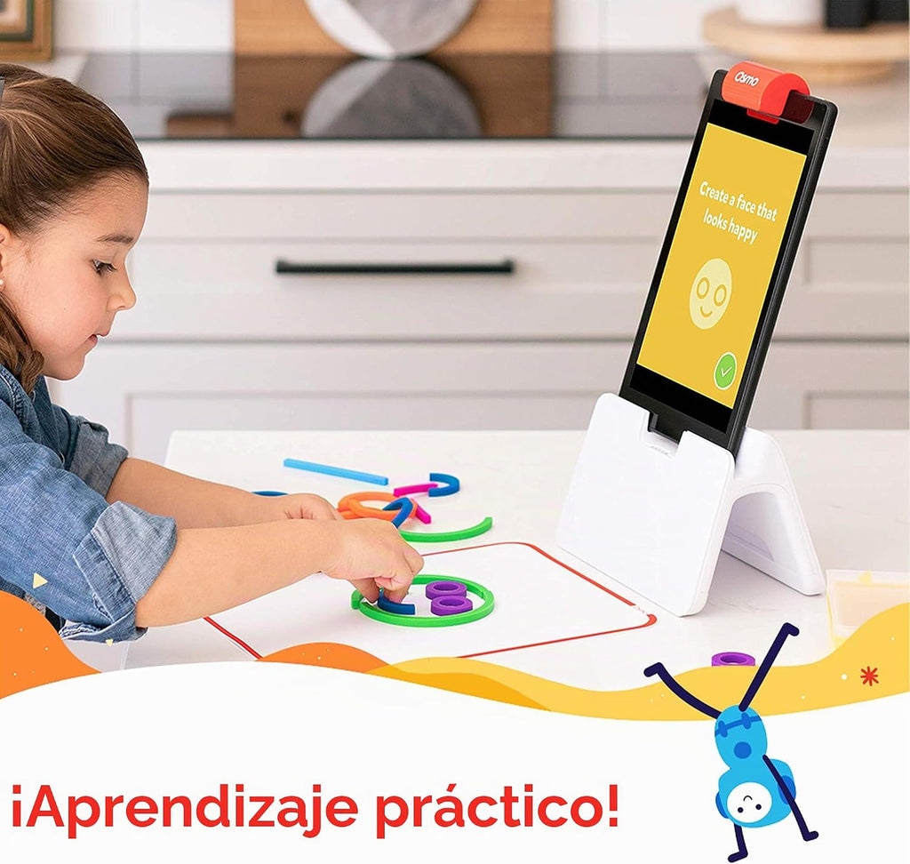 Osmo - Kit de iniciación de Little Genius para tableta Fire - 4 juegos educativos de aprendizaje - Edad preescolar 3-5 años - Fonética, resolución de problemas y creatividad - Juguetes STEM para niños