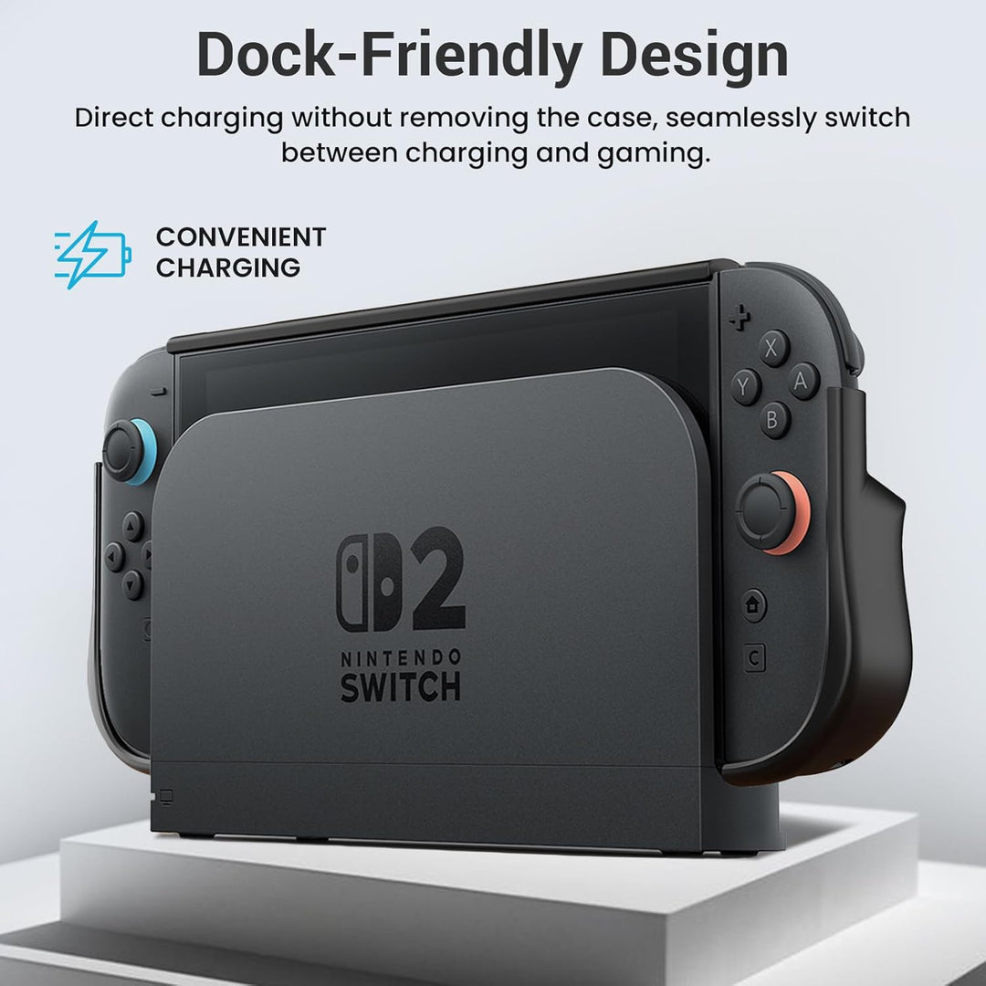 Switch 2 Case PC Front Cover Dockable TPU Ergonomic Grip