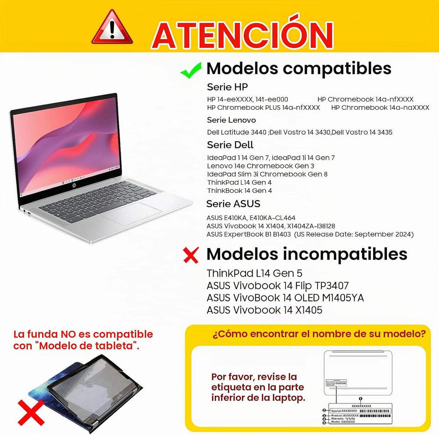 Fintie Funda protectora para HP 14-ee de 14 pulgadas, Lenovo IdeaPa...