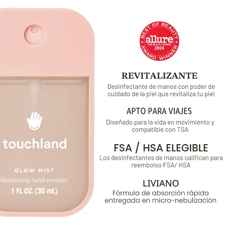 Touchland Spray desinfectante de manos revitalizante Glow Mist, aro...