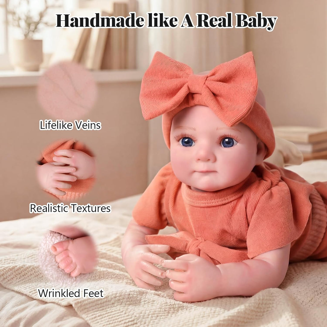BABESIDE Reborn Baby Dolls Girl Swivel Eyes- 17 Inch Cute Soft Viny...