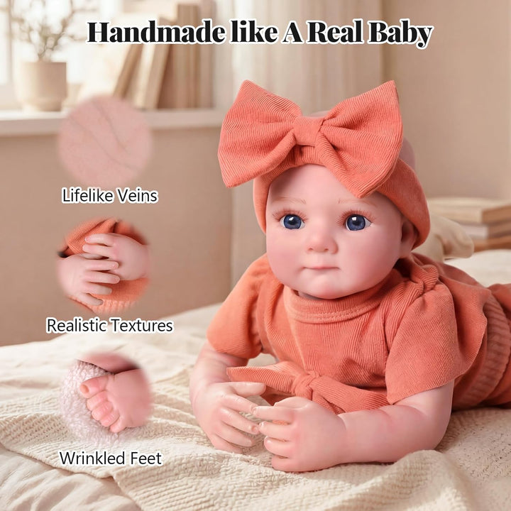 BABESIDE Reborn Baby Dolls Girl Swivel Eyes- 17 Inch Cute Soft Viny...