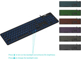 Arteck - Teclado retroiluminado USB con cable de tamaño completo co...