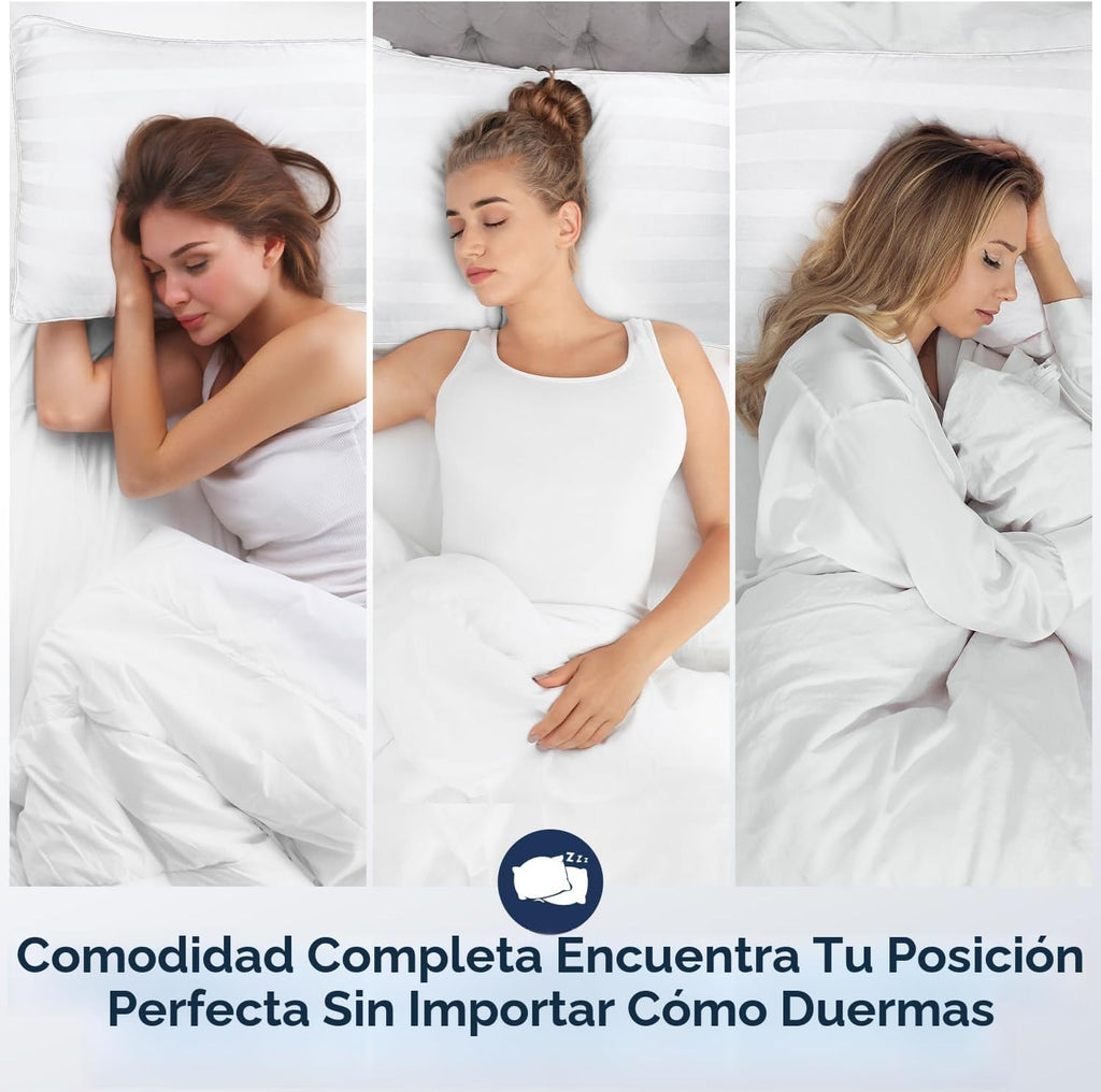 Juego de 2 almohadas de cama suaves para dormir mullidas tamaño