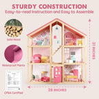 Tiny Land Casa de muñecas de madera para niñas - Casa de muñecas de madera