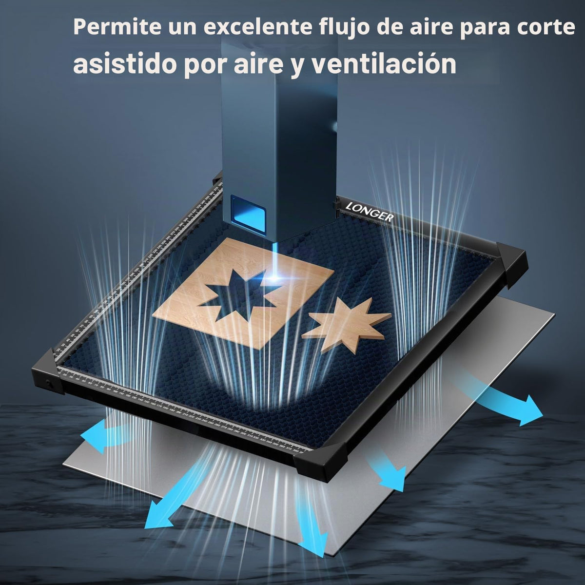 Mesa de trabajo Longer Honeycomb Laser, cama en panal de abeja de 440 x 440 mm con panel de aluminio