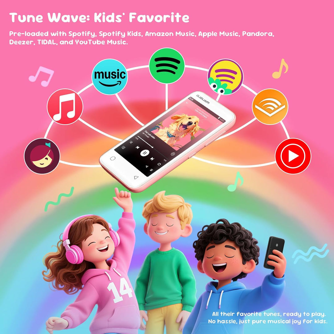 Globluum Reproductor MP3 de 80 GB para niños, controles parentales,...