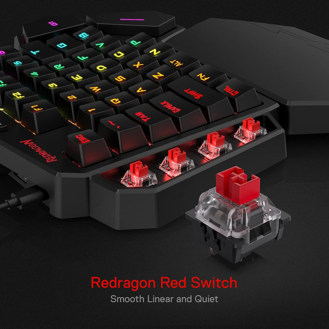 Redragon K585 DITI Teclado mecánico RGB con cable para juegos con u...
