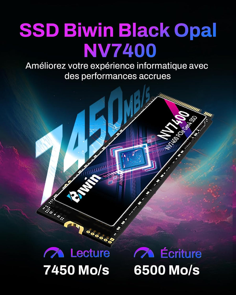 BIWIN Black Opal NV7400 SSD Gen4x4 de 1 TB, velocidad de lectura de...