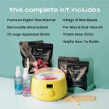 KoluaWax Kit de Cera Premium para Mujeres - Apto para Principiantes...