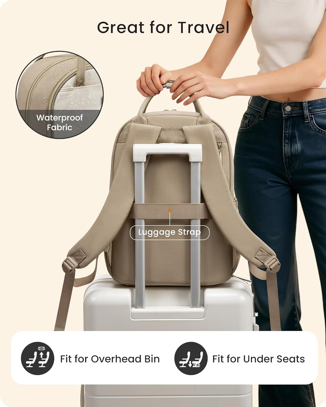 LOVEVOOK - Mochila para laptop para mujer con bolsillo gigante para...