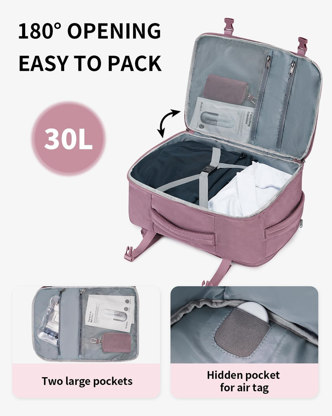 ECOHUB Mochila de Viaje Mochila de Transporte, Rosado-2, Mochilas d...
